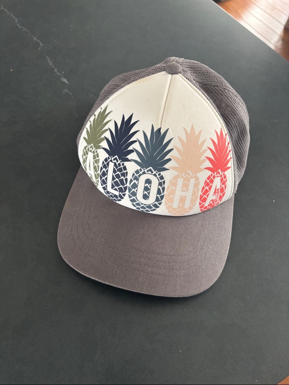 Rip Curl Aloha Multicolor Pineapple Trucker Hat - Gray/Cream